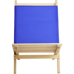 Chaise de plage pliable en bois et coton