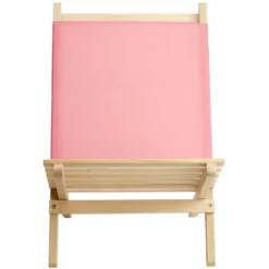 Chaise de plage pliable en bois et coton