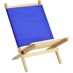 Chaise de plage pliable en bois et coton
