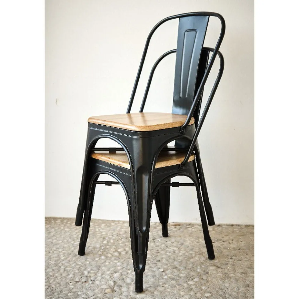 Chaise empilable Fabrik métal et bois
