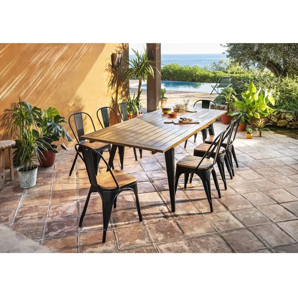 Chaise empilable Fabrik métal et bois