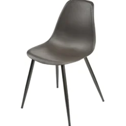 Chaise First assise polypropylène pieds métal noire L42,5xP50xH78,5cm