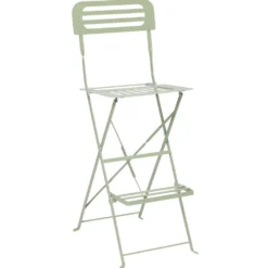 Chaise haute de jardin Rio métal vert 41x48xH111cm
