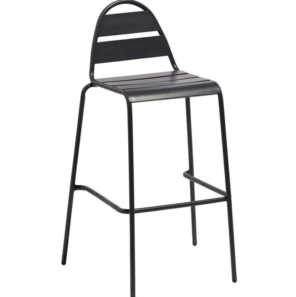 Chaise haute d'extérieur Fun métal gris 59x58xH105cm