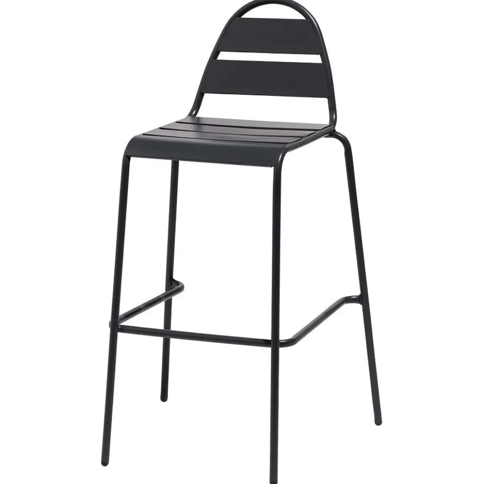 Chaise haute d'extérieur Fun métal gris 59x58xH105cm
