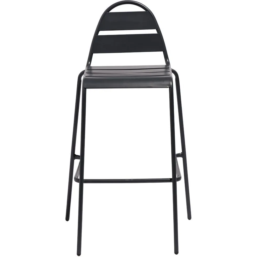 Chaise haute d'extérieur Fun métal gris 59x58xH105cm