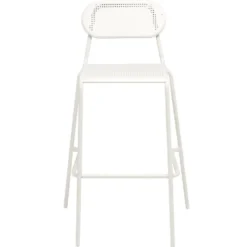 Chaise haute Faro acier perforé gris 55xP59xH105cm