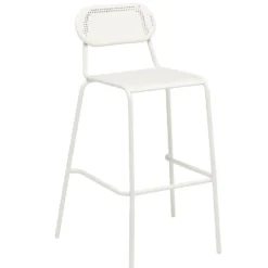 Chaise haute Faro acier perforé gris 55xP59xH105cm