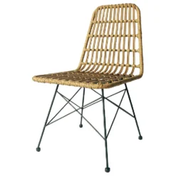 Chaise repas Bali acier et résine injecté marron 47x59xH85cm