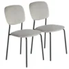 Chaise velours Morgane gris 49x45xH86cm x2