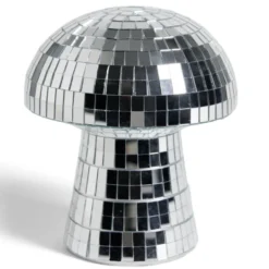 Champignon disco en plastique argenté Ø16xH17,5cm