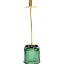 Chandelier en verre et métal doré
