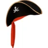Chapeau de pirate noir avec ruban rouge pour enfant