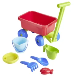 Chariot de plage garni pour enfant plastique 69,5x20xH20,5cm (7 pièces)