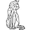 Chat design origami déco murale métal noir L24xH41cm