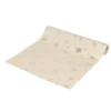 Chemin de table blanc motifs étoiles et flocons dorés 3m