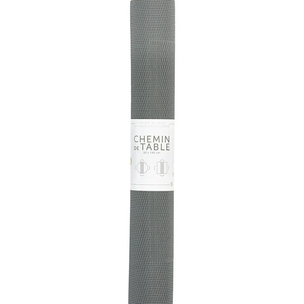 Chemin de table pvc uni gris