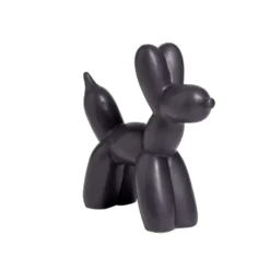 Chien céramique à poser forme ballon sculpté H16,5cm noir ou blanc - 2 modèles