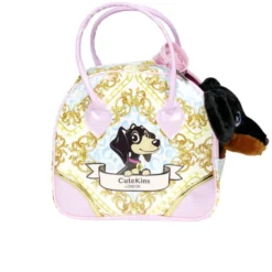 Chien peluche avec sac de transport