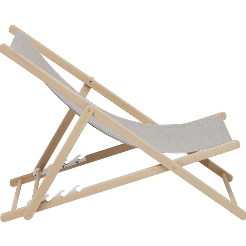 Chilienne Wood hêtre et tissu coton beige uni 96x56xH96cm