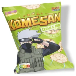 Chips de riz brun Komesan goût crème et oignon Kakashi Naruto 60gr