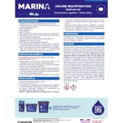 Chlore multifonctions galet 200g Marina 5kg