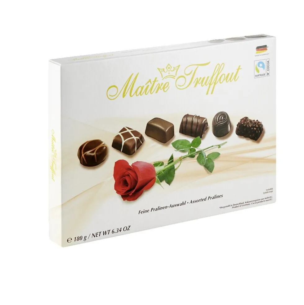 Chocolats fins Maître Truffout 180g - Boîte rose
