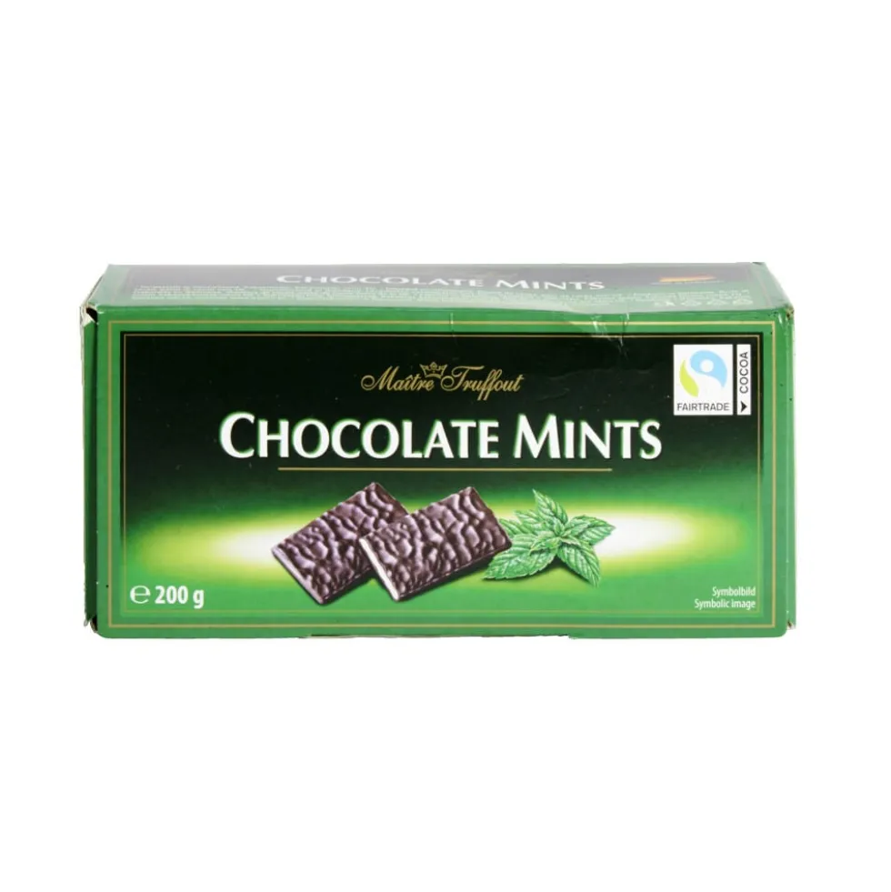 Chocolats noir fourrés à la crème de menthe 200Gr