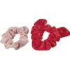 2 chouchous assortis rose/rouge pailletté