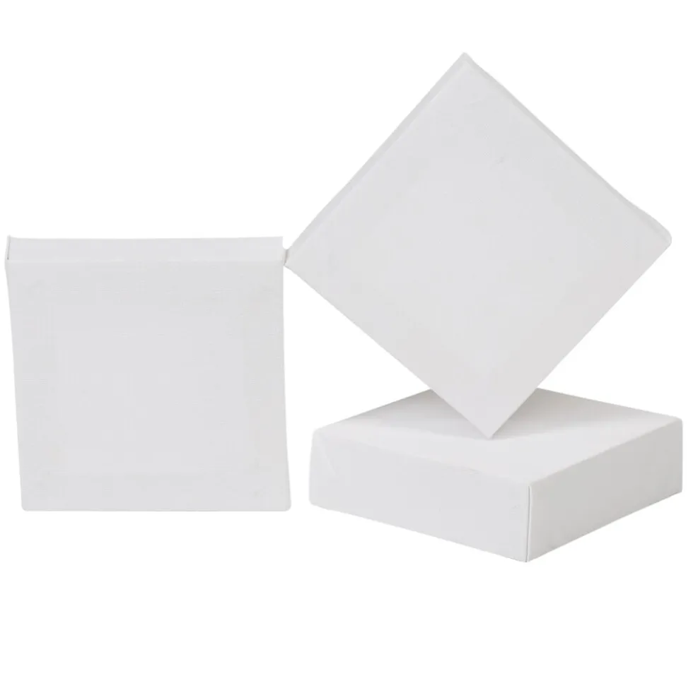 Châssis entoilé blanc 3D 100% coton 12x12cm x3