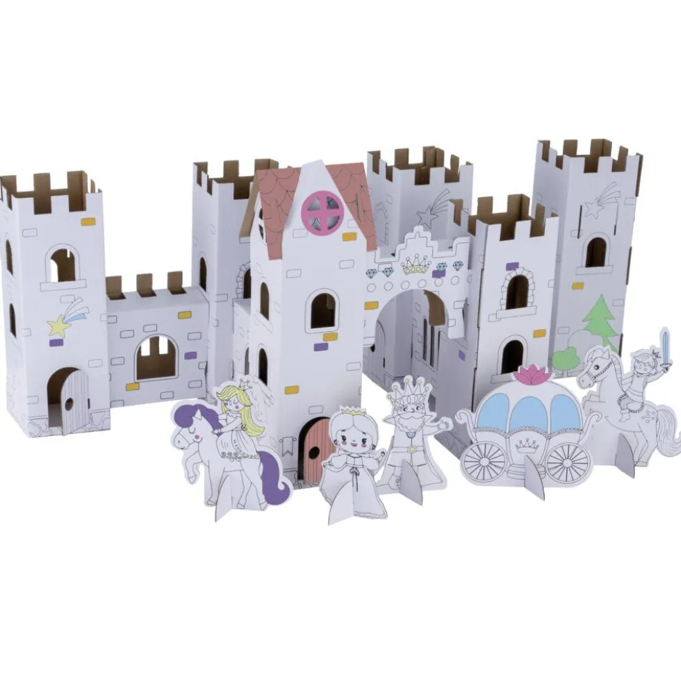 Château 3D en carton à colorier (2 modèles)