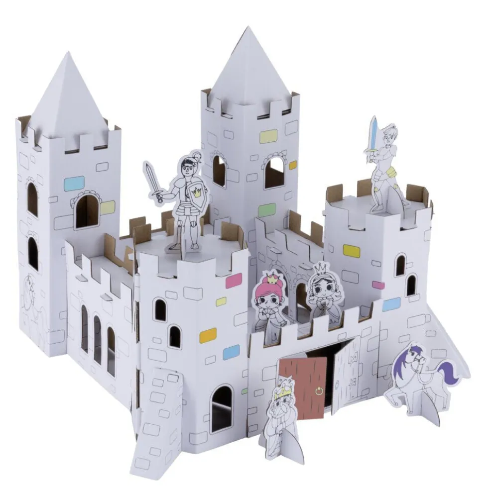 Château 3D en carton à colorier (2 modèles)