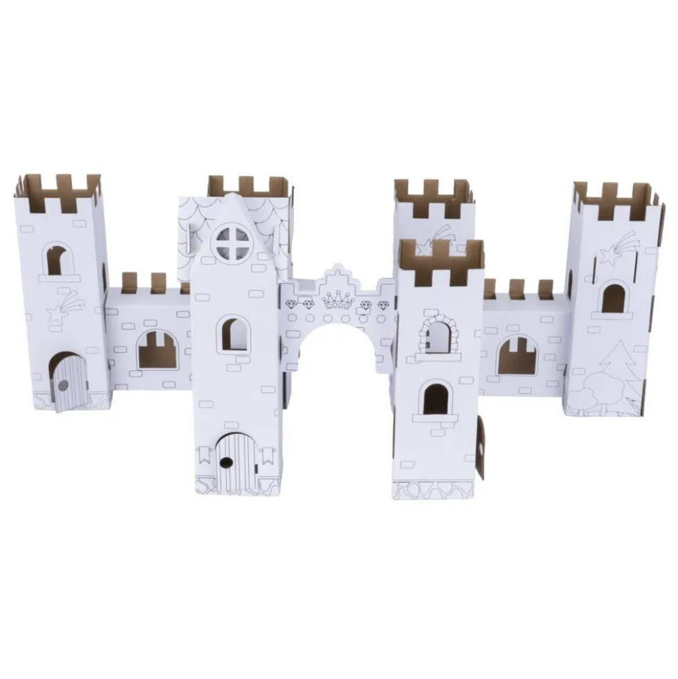 Château 3D en carton à colorier (2 modèles)