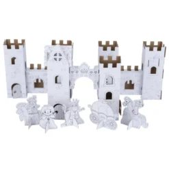Château 3D en carton à colorier (2 modèles)