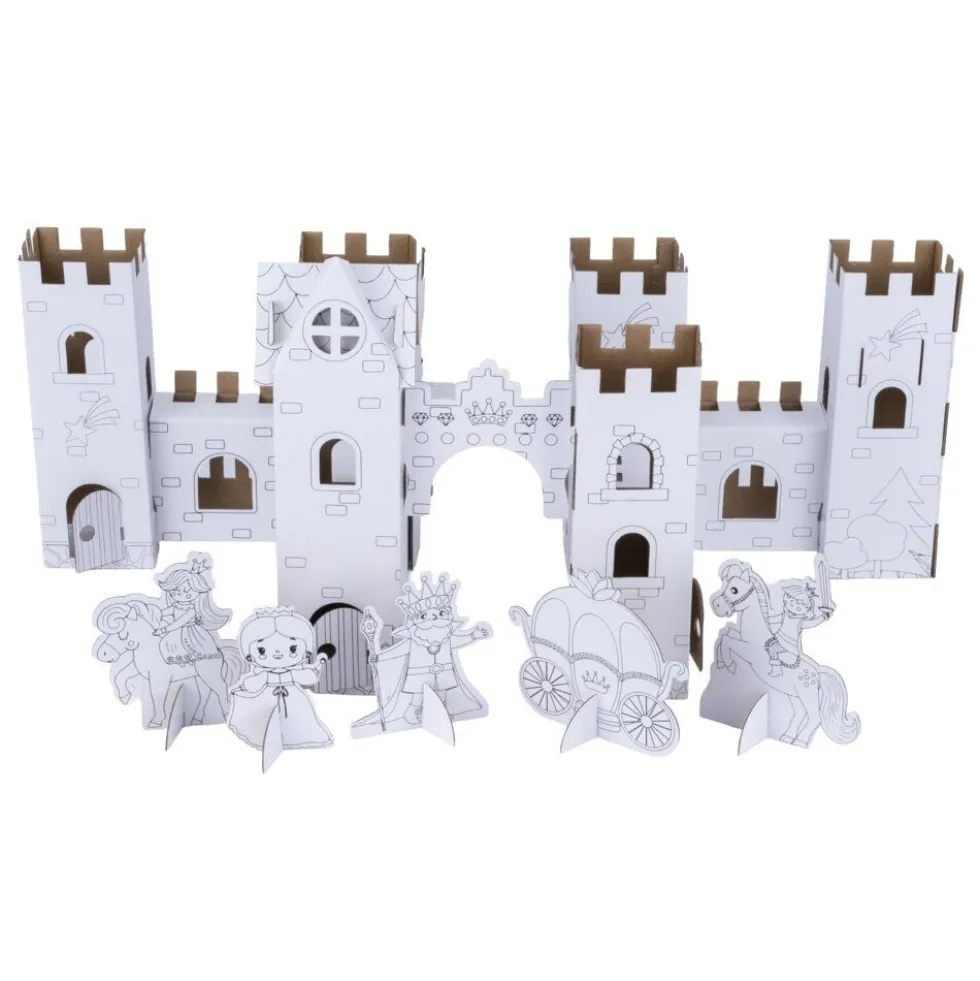 Château 3D en carton à colorier (2 modèles)