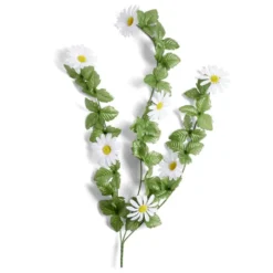 Chute marguerite L73cm feuillage artificiel vert