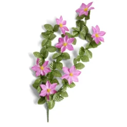 Chute orchidée rose L74cm feuillage artificiel vert