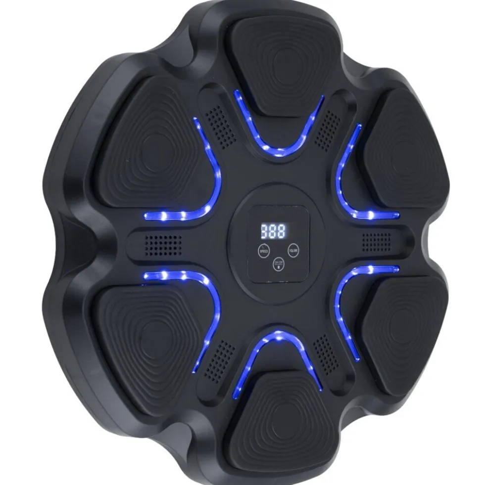 Cible de boxe murale bluetooth musicale et lumineuse noire Ø38cm