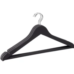 Cintre bois noir toucher doux x3 - L44,5xH23cm