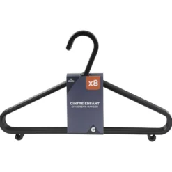 Cintre enfant plastique noir x8