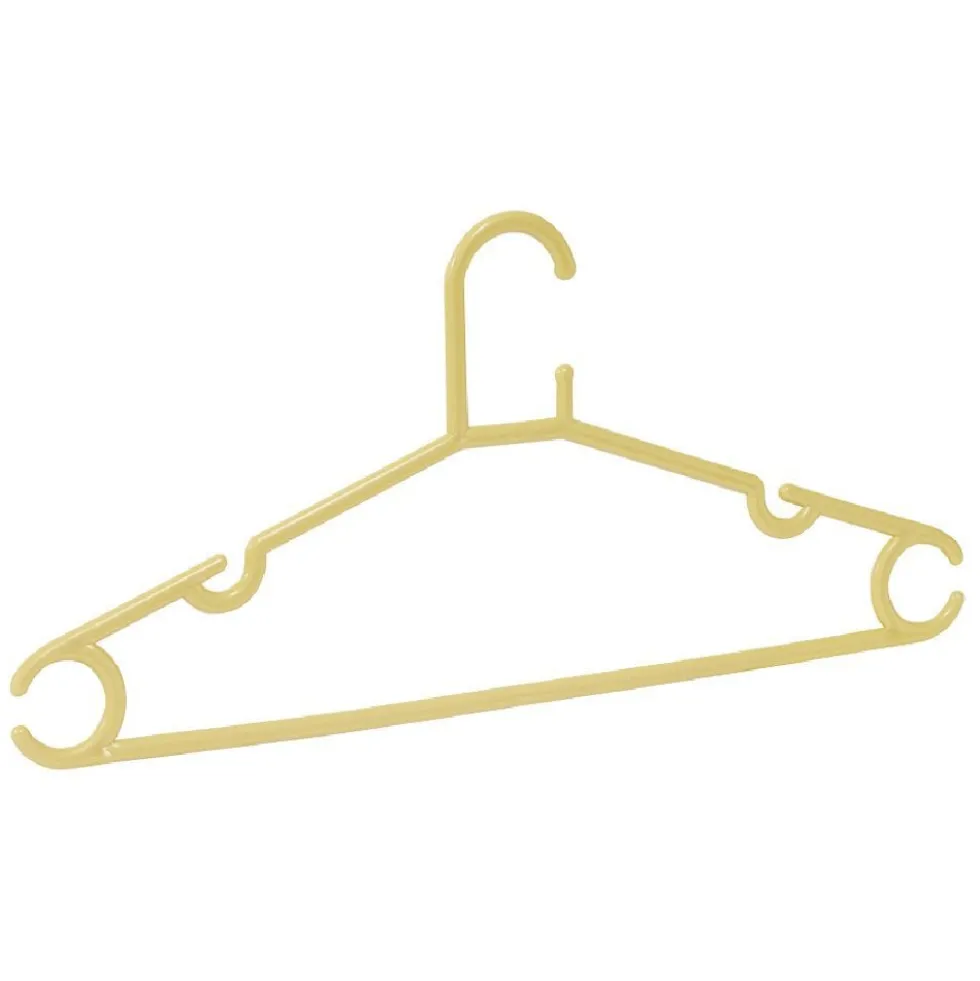 Cintre en plastique jaune x5 - L38,5xH17cm
