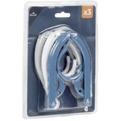 Cintre pliable bleu blanc et gris x3