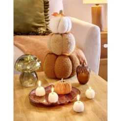 Citrouille superposées automne x3 coton et laine bouclée