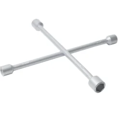 Clé en croix de serrage en métal gris 35,5x35,5cm