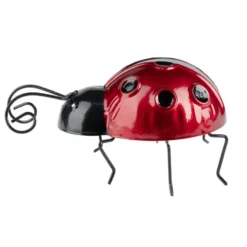 Coccinelle à poser en métal rouge et noir 11x8,5xH5,5cm