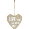 Coeur avec inscription à suspendre