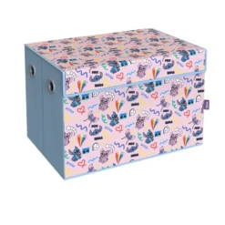 Coffre de rangement enfant Disney Stitch rembourré mousse rose 49x33xH32cm