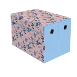 Coffre de rangement enfant Disney Stitch rembourré mousse rose 49x33xH32cm
