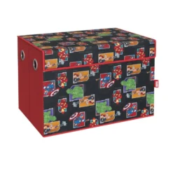 Coffre de rangement enfant Marvel rembourré mousse noir 49x33xH32cm