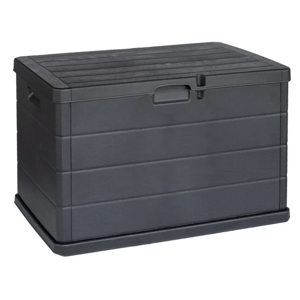 Coffre de rangement jardin plastique gris 78x55xH52cm